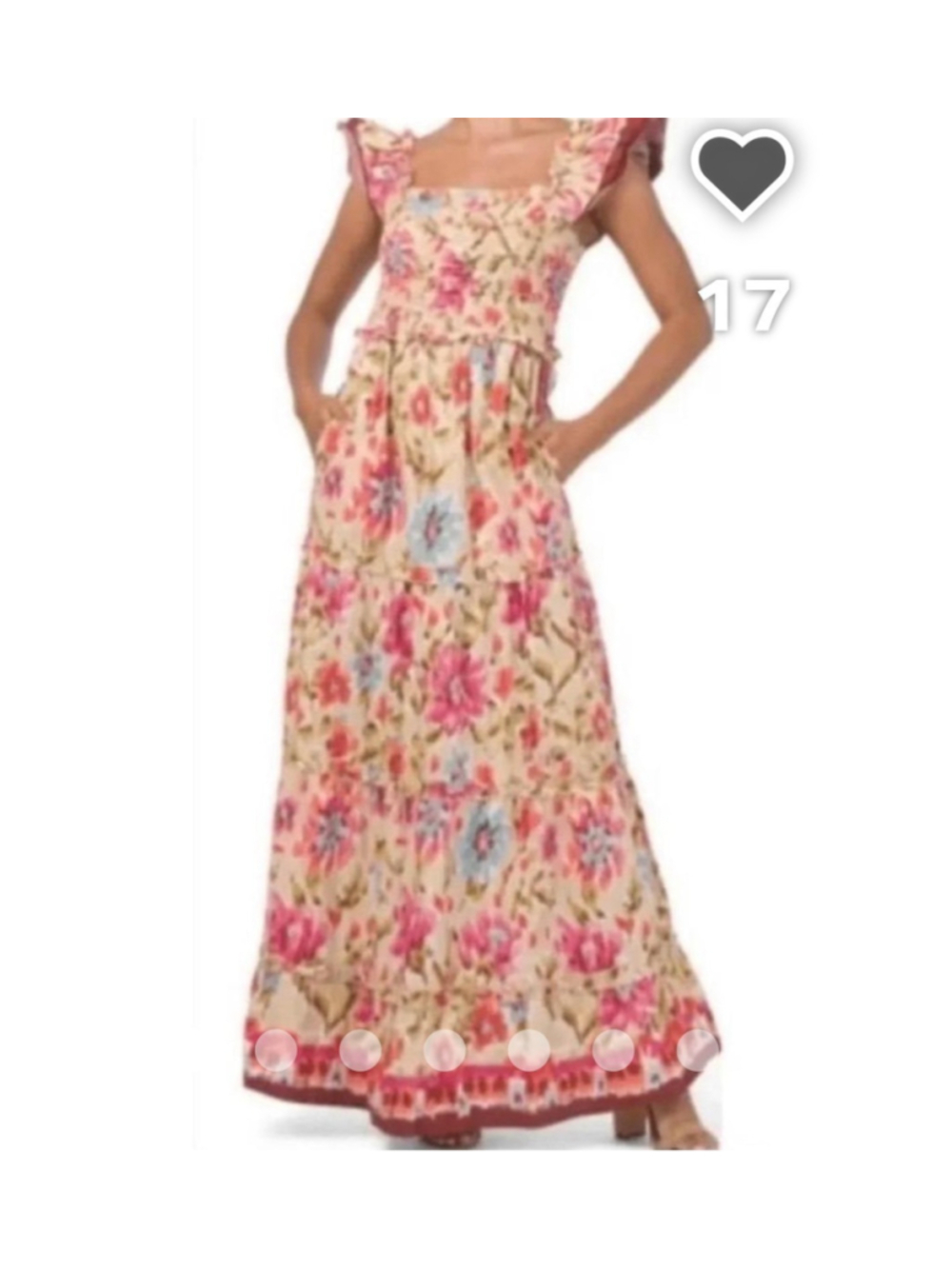 House Of Harlow 1960 Maxi Dress Women's Medium Floral Smocked Ruffle Tiered NWT, - Picture 2 of 6